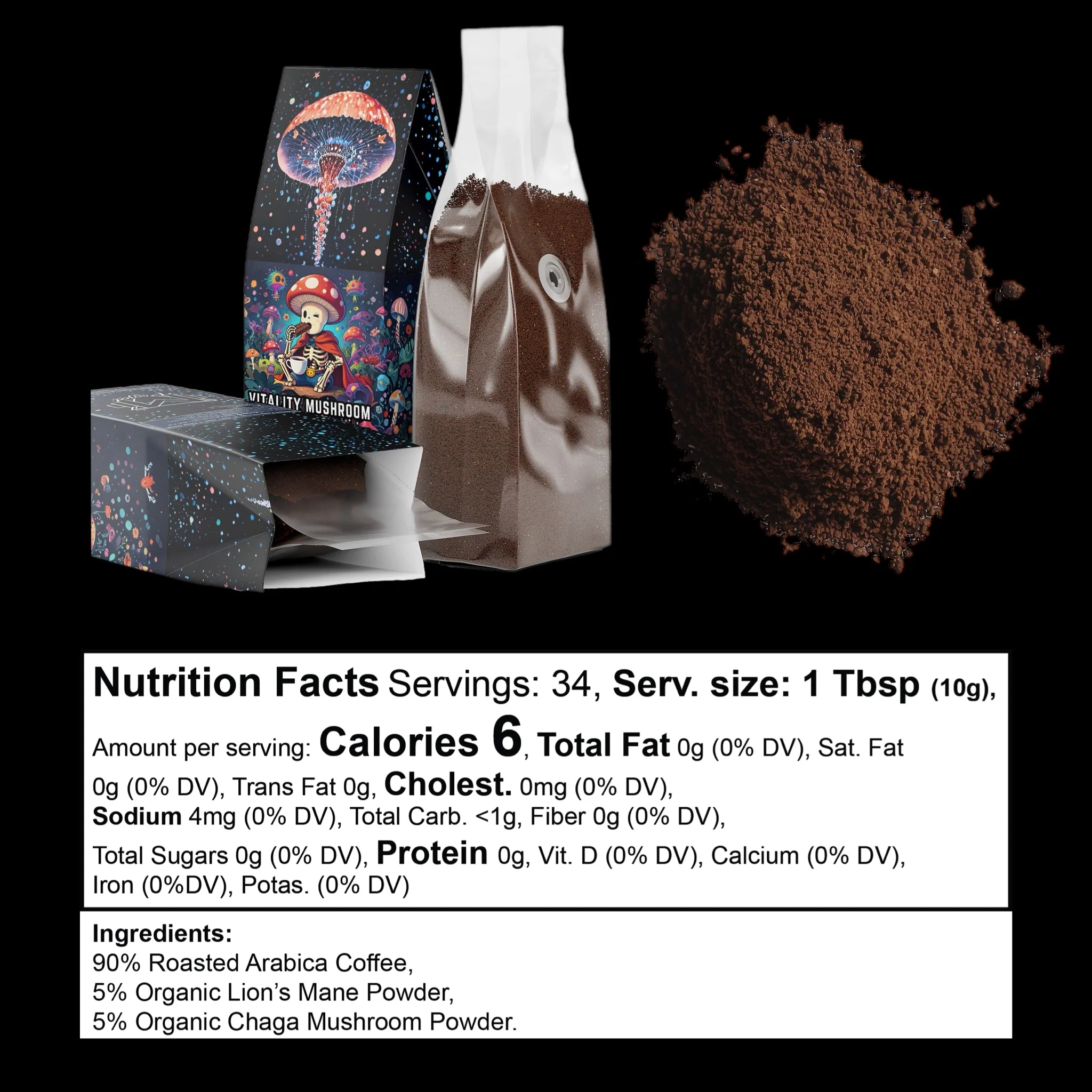 Vitality Mushroom Coffee (Medium Roast) by Project M - Image 3